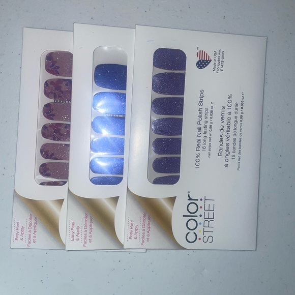 ColorStreet Nail Strips Purple 3 piece Glad You Camo, Juneau the Drill, Glitter - Picture 6 of 8